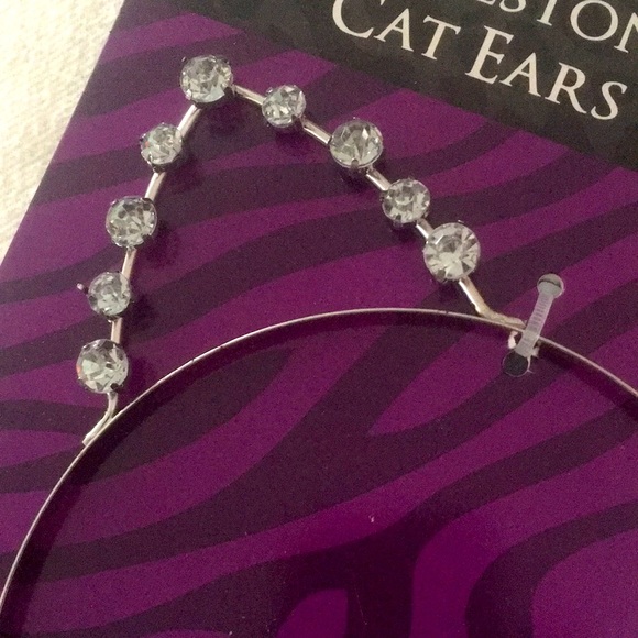 Halloween Rhinestone Cat Ears Headband - Picture 3 of 7
